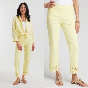 Chico’s So Slimming Brigette Straight Leg CutOut Cropped Pull-On Pants Sz 16 NWT